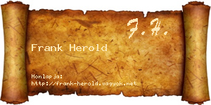 Frank Herold névjegykártya